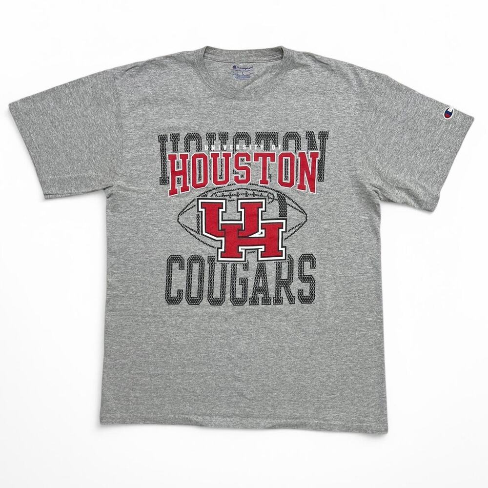 University of‎ Houston Cougars Light Gray Champion Tee T-Shirt - L - Picture 1 of 6